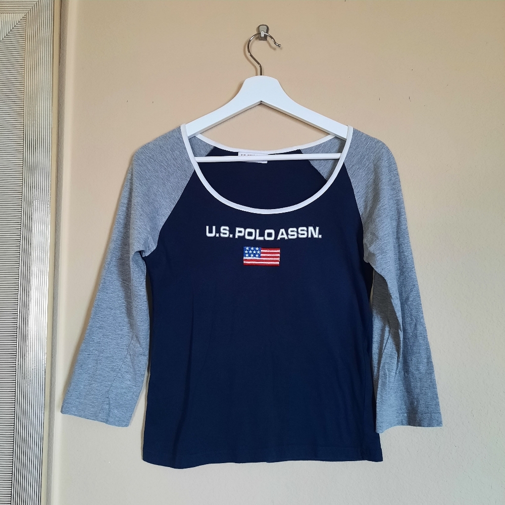 US Polo Association Baseball Style Y2k 3/4 Sleeve